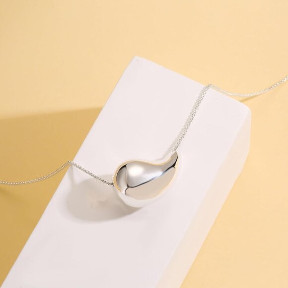 Fashion Silvery Teardrop Necklace and Earrings Jewelry Set for Women—Hypoallerge - Picture 6 of 6